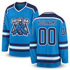 Custom Blue Navy-White Hockey Jersey