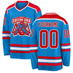 Custom Blue Red-White Hockey Jersey