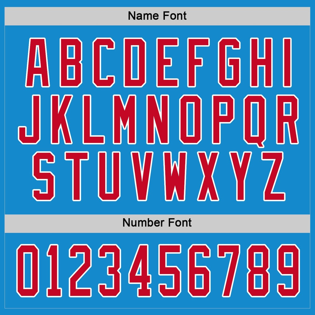 Custom Blue Red-White Hockey Jersey photo 3