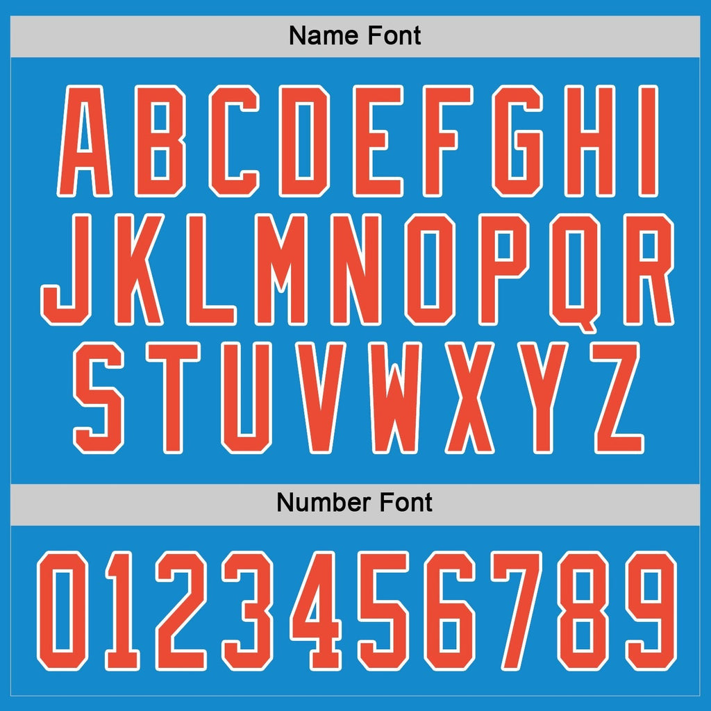 Custom Blue Orange-White Hockey Jersey photo 3