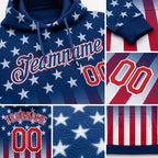 Custom Stitched Blue Red-White 3D American Flag Fashion Sports Pullover Sweatshirt Hoodie detail