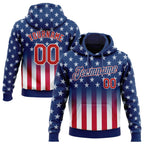 Custom Stitched Blue Red-White 3D American Flag Fashion Sports Pullover Sweatshirt Hoodie photo 1