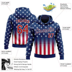 Custom Stitched Blue Red-White 3D American Flag Fashion Sports Pullover Sweatshirt Hoodie photo 2
