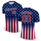 Custom Blue Red-White 3D American Flag Fashion Performance T-Shirt