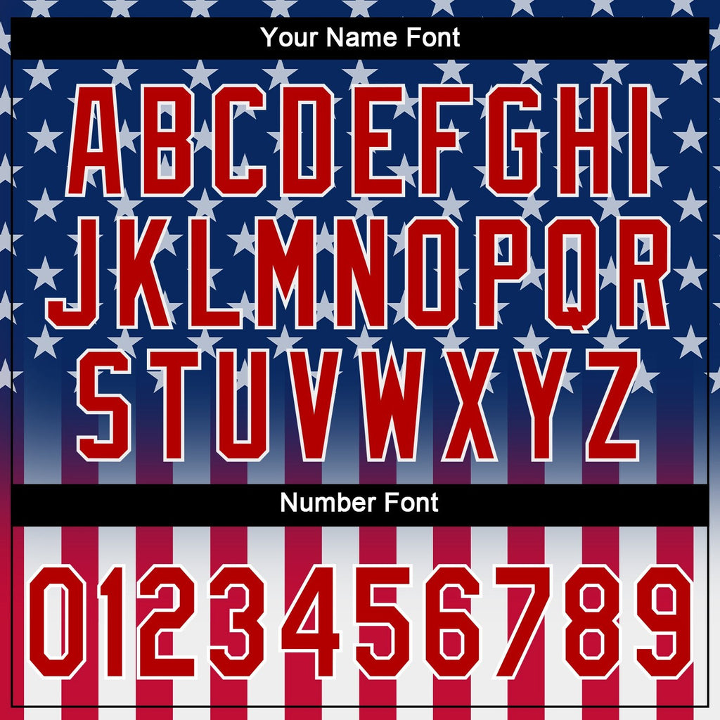 Custom Blue Red-White 3D American Flag Fashion Performance T-Shirt photo 3