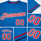 Custom Blue Red-White Performance T-Shirt detail