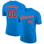 Custom Blue Red-White Performance T-Shirt photo 1