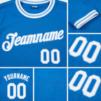 Custom Blue White-Light Blue Performance T-Shirt detail