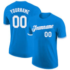 Custom Blue White-Light Blue Performance T-Shirt photo 1