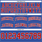 Custom Blue Red-White Authentic Throwback Basketball Shorts photo 2