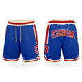 Custom Blue Red-Cream Authentic Throwback Basketball Shorts