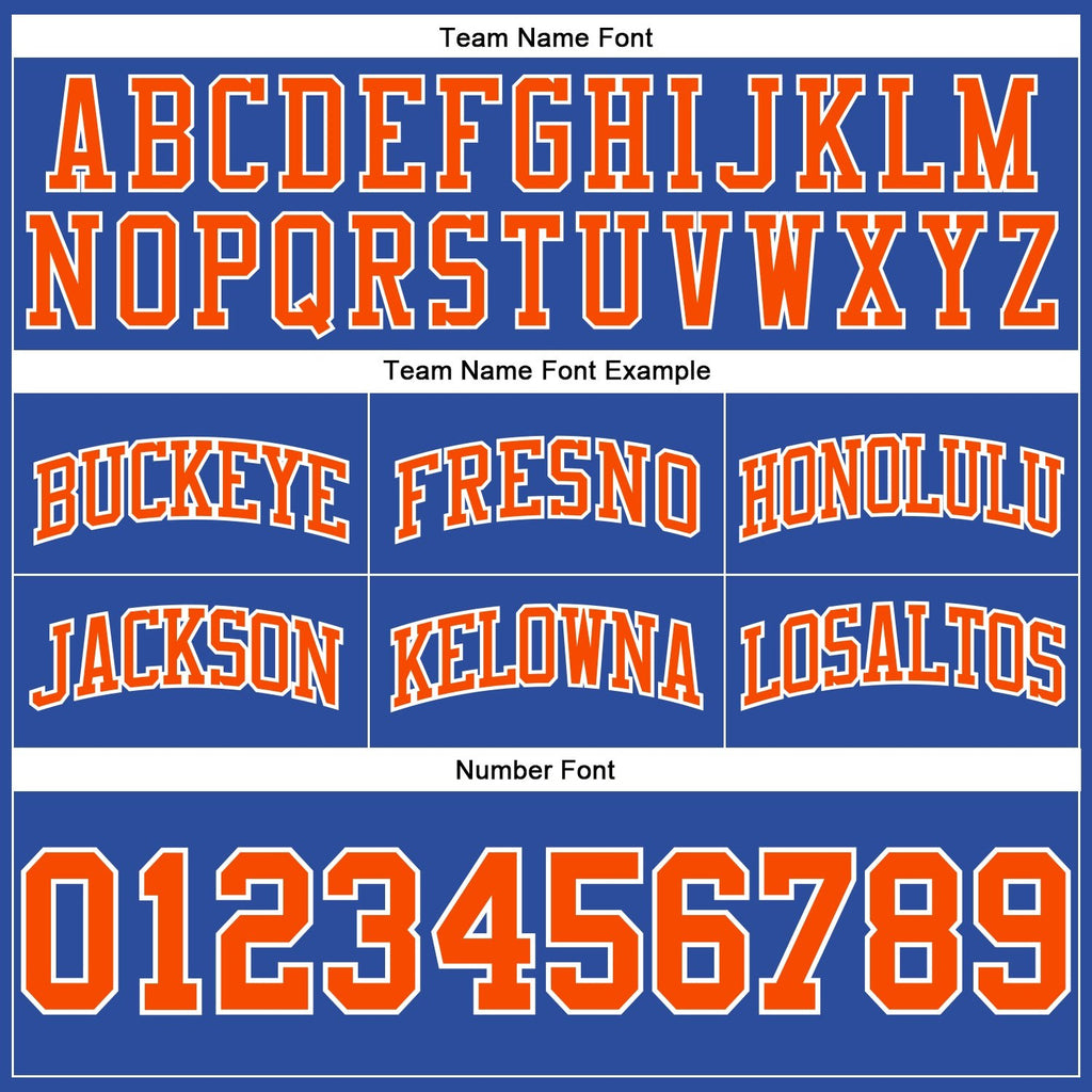 Custom Blue Orange-White Authentic Throwback Basketball Shorts photo 2