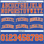 Custom Blue Orange-White Authentic Throwback Basketball Shorts photo 2