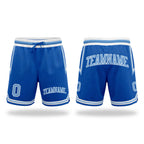 Custom Blue Light Blue-White Authentic Throwback Basketball Shorts