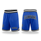 Custom Blue Black-White Authentic Throwback Basketball Shorts