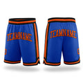 Custom Blue Orange-Black Authentic Throwback Basketball Shorts
