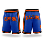 Custom Blue Orange-Black Authentic Throwback Basketball Shorts