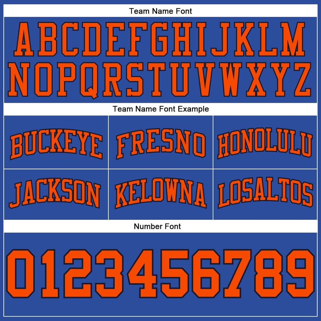 Custom Blue Orange-Black Authentic Throwback Basketball Shorts photo 2