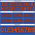 Custom Blue Orange-Black Authentic Throwback Basketball Shorts photo 2