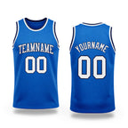 Custom Blue White-Navy Authentic Throwback Basketball Jersey