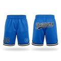 Custom Blue Black-White Authentic Throwback Basketball Shorts