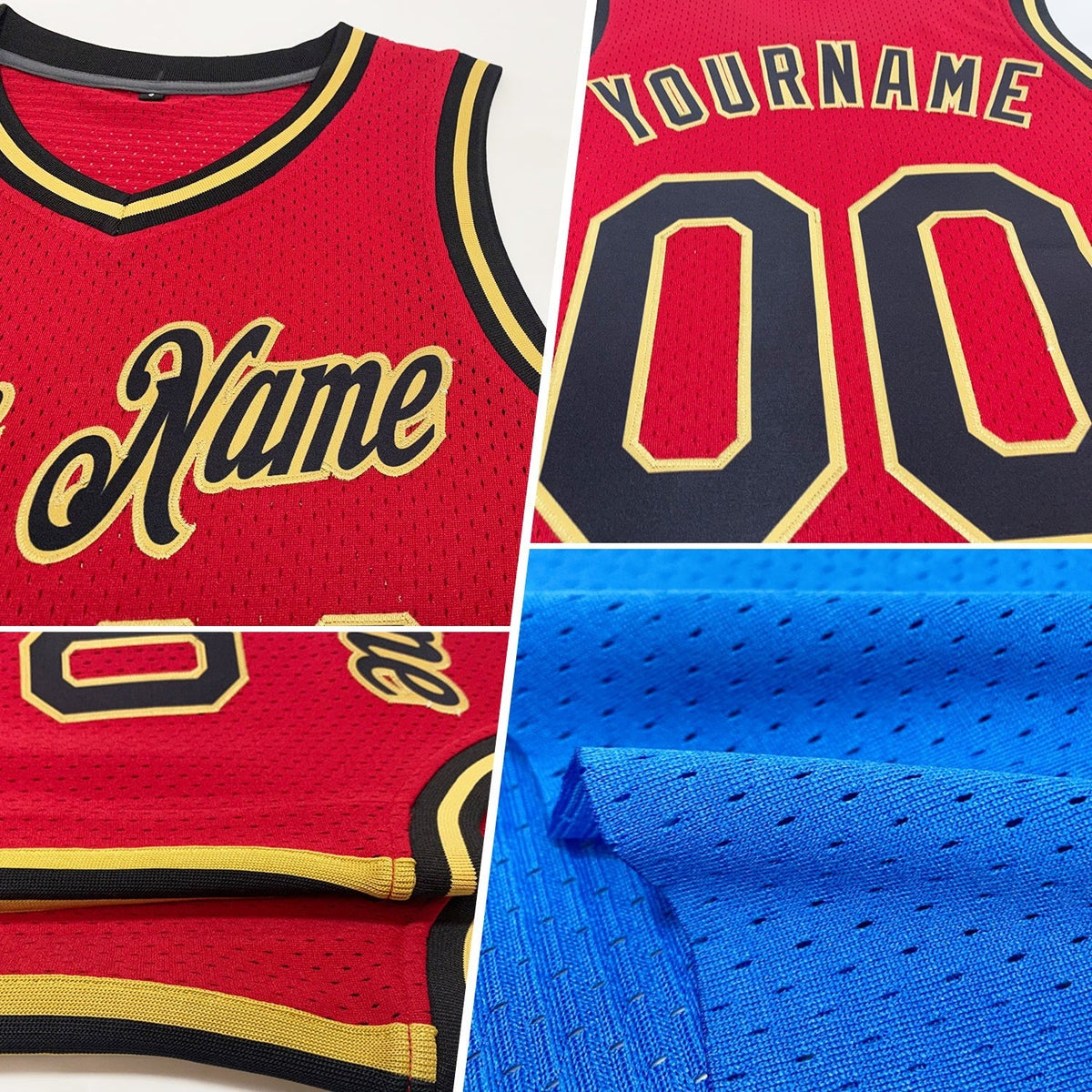 Custom Blue Navy-Gold Authentic Throwback Basketball Jersey photo 2