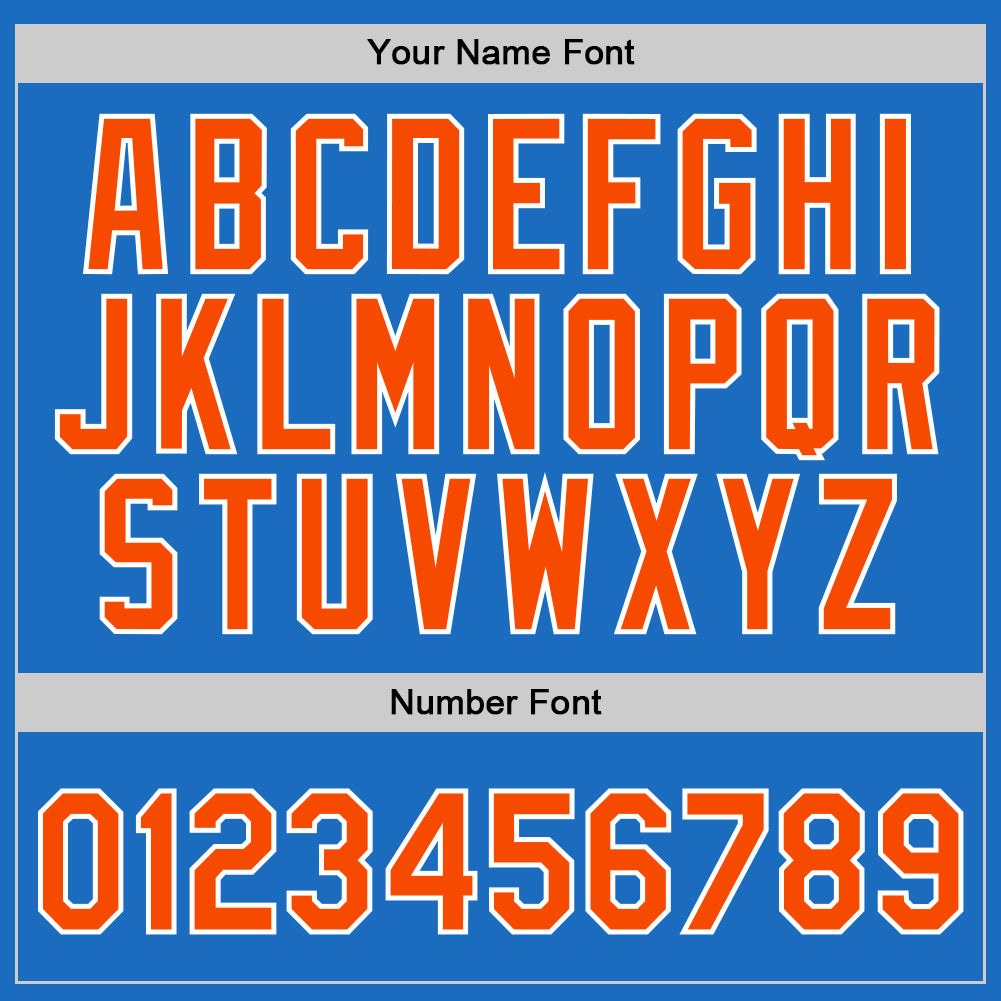Custom Blue Orange-White Authentic Throwback Basketball Jersey photo 3