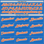Custom Blue Orange-White Authentic Throwback Basketball Jersey photo 4