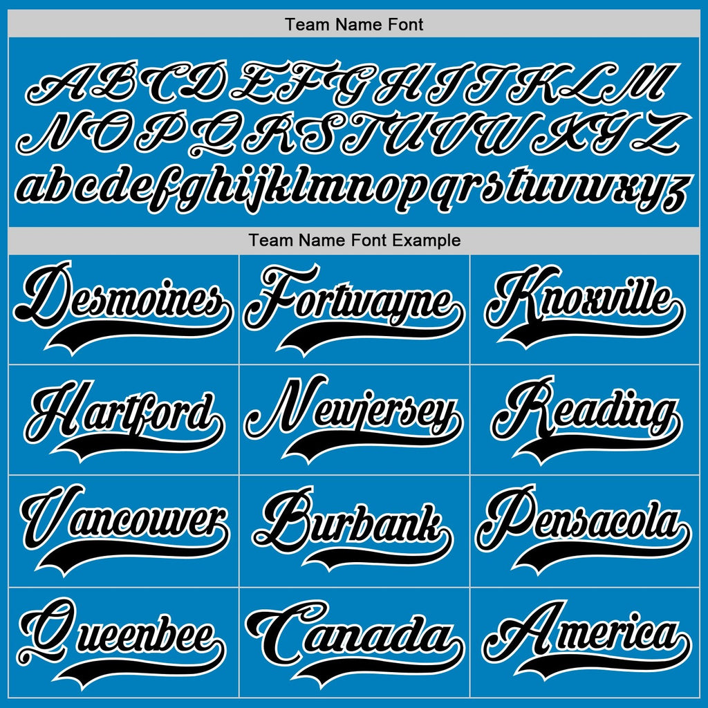 Custom Blue Black-White Hockey Lace Neck Jersey photo 3