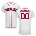 Custom White Red-Navy Baseball Jersey