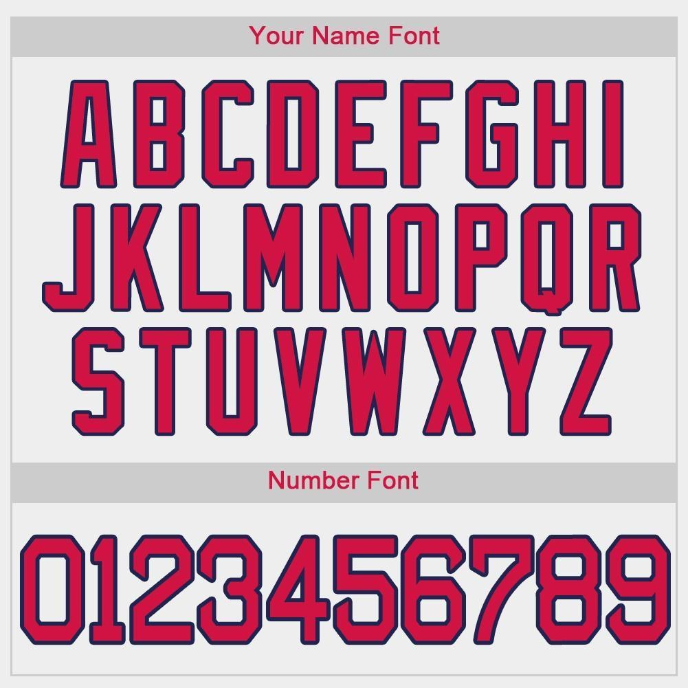 Custom White Red-Navy Baseball Jersey photo 5