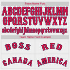 Custom White Red-Navy Baseball Jersey photo 6