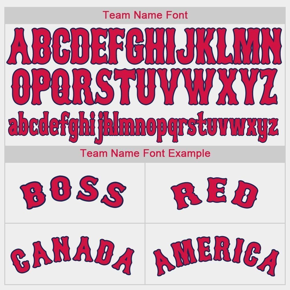 Custom White Red-Navy Baseball Jersey photo 6