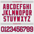 Custom White Red-Navy Baseball Jersey photo 4