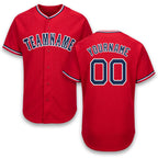 Custom Red Navy-White Baseball Jersey