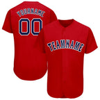 Custom Red Navy-White Baseball Jersey photo 1