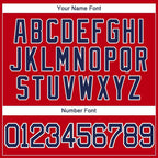 Custom Red Navy-White Baseball Jersey photo 3
