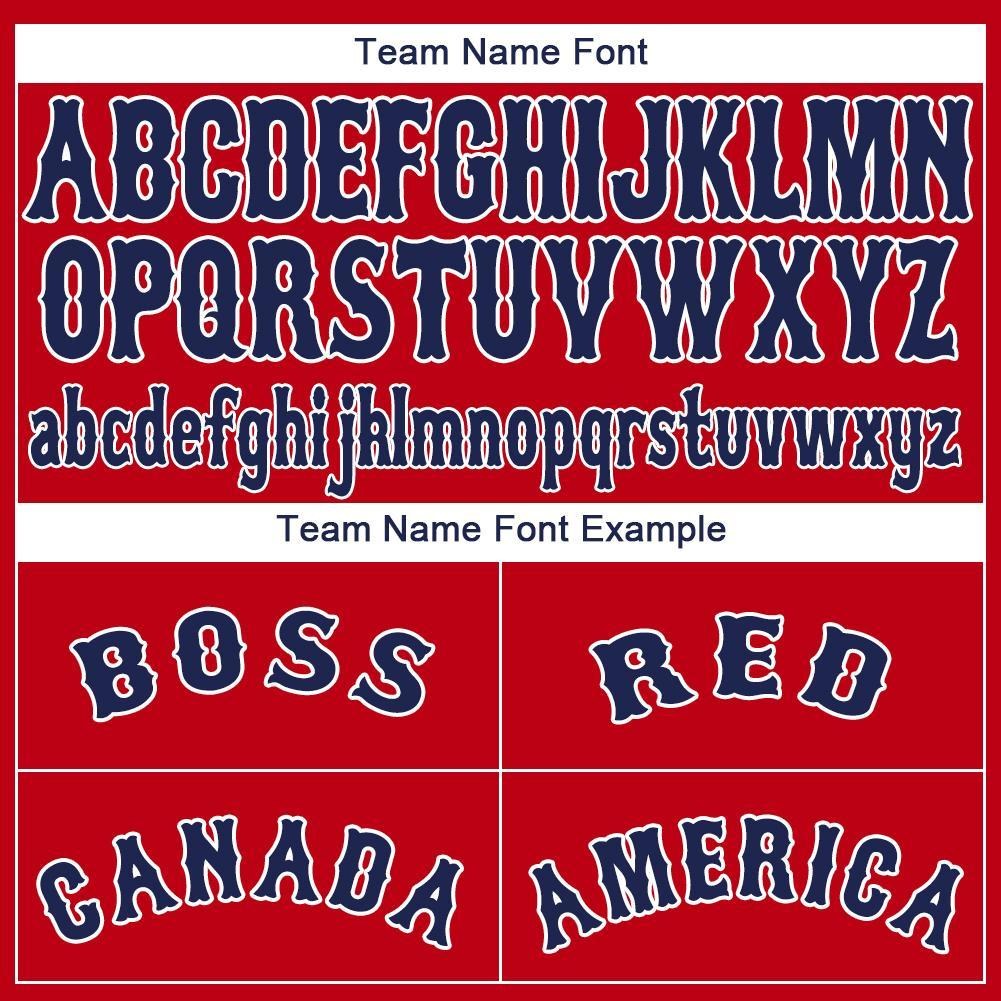 Custom Red Navy-White Baseball Jersey photo 4
