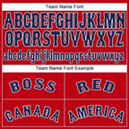 Custom Red Navy-White Baseball Jersey photo 4