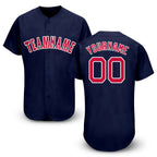 Custom Navy Red-White Baseball Jersey