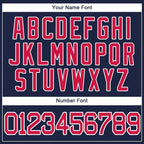 Custom Navy Red-White Baseball Jersey photo 3