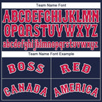 Custom Navy Red-White Baseball Jersey photo 4