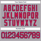 Custom Gray Red-Navy Baseball Jersey photo 2
