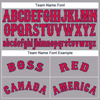 Custom Gray Red-Navy Baseball Jersey photo 3