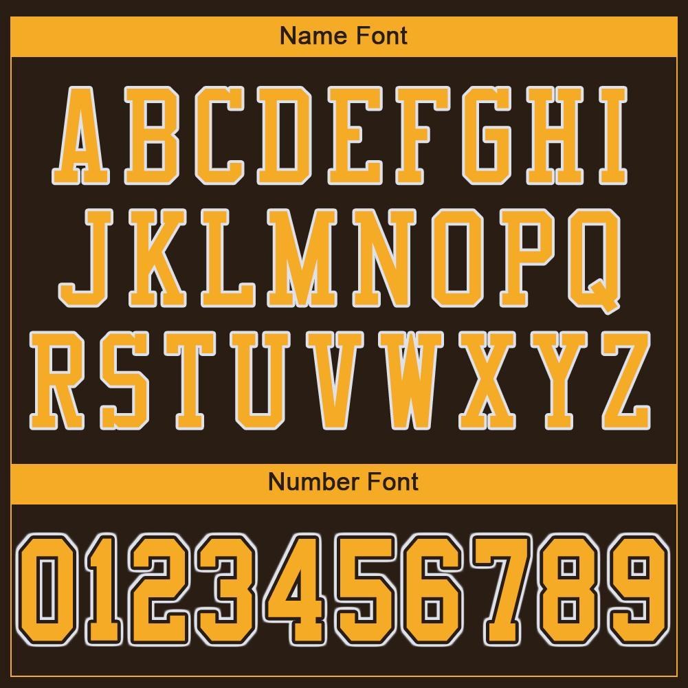 Custom Brown Gold-White Mesh Authentic Football Jersey photo 4