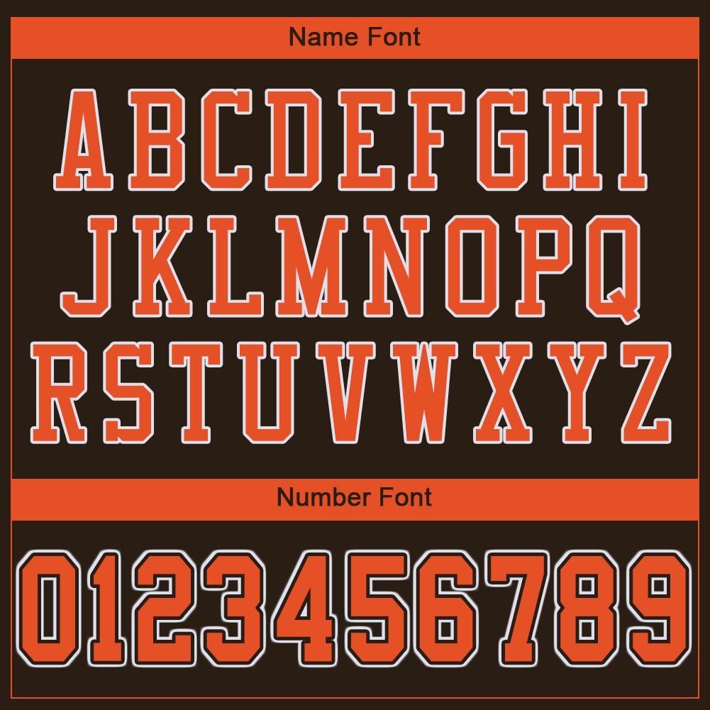 Custom Brown Orange-White Mesh Authentic Football Jersey photo 4