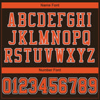 Custom Brown Orange-White Mesh Authentic Football Jersey photo 4