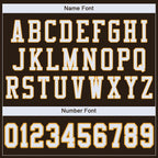Custom Brown White-Gold Mesh Authentic Football Jersey photo 4