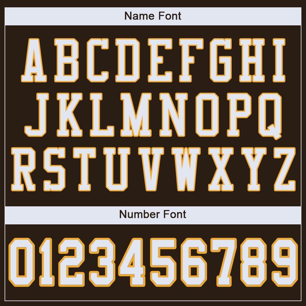 Custom Brown White-Gold Mesh Authentic Football Jersey photo 4