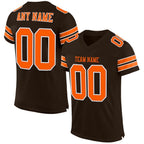 Custom Brown Orange-White Mesh Authentic Football Jersey photo 1
